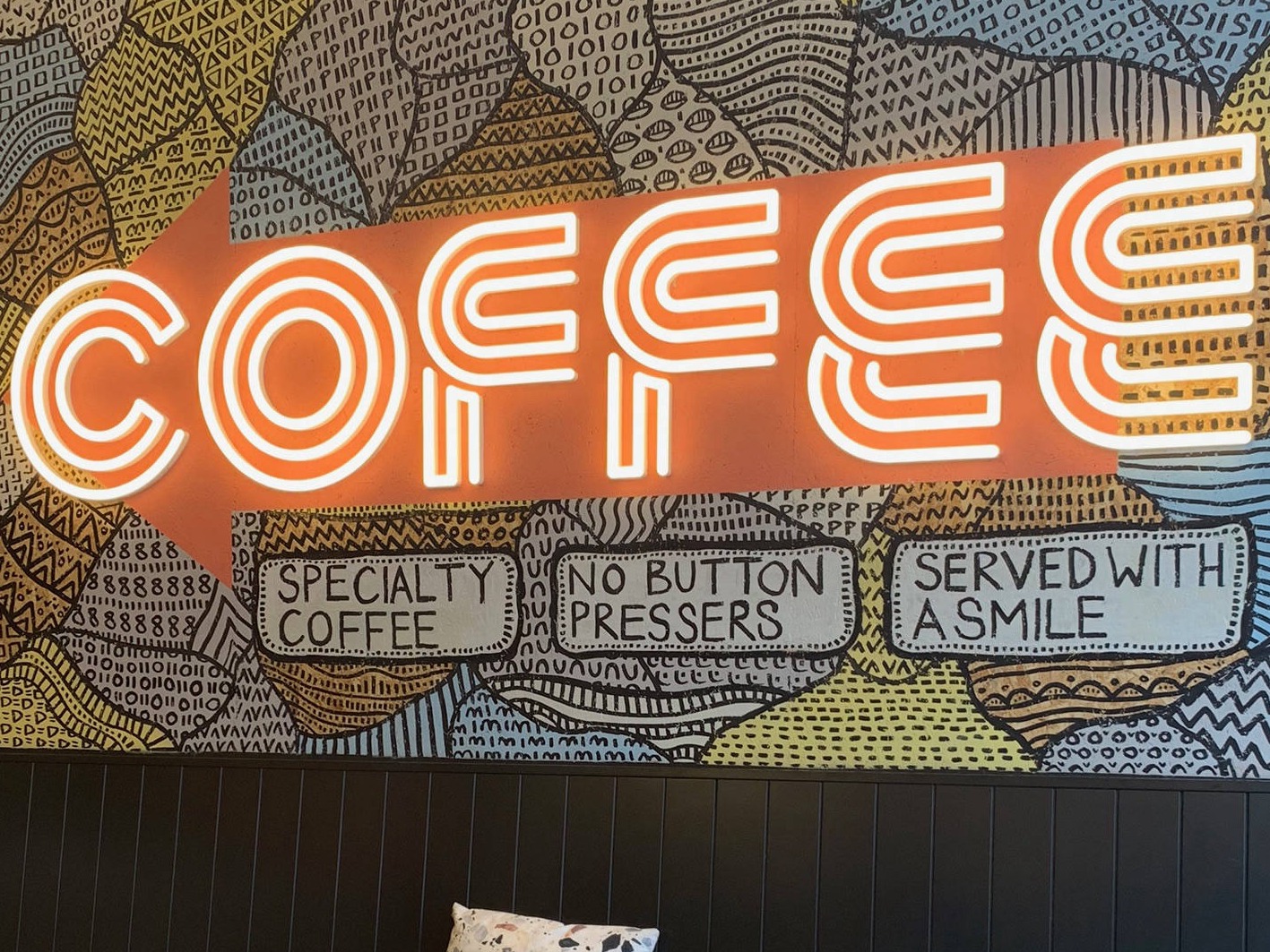 illuminated led coffee shop signage