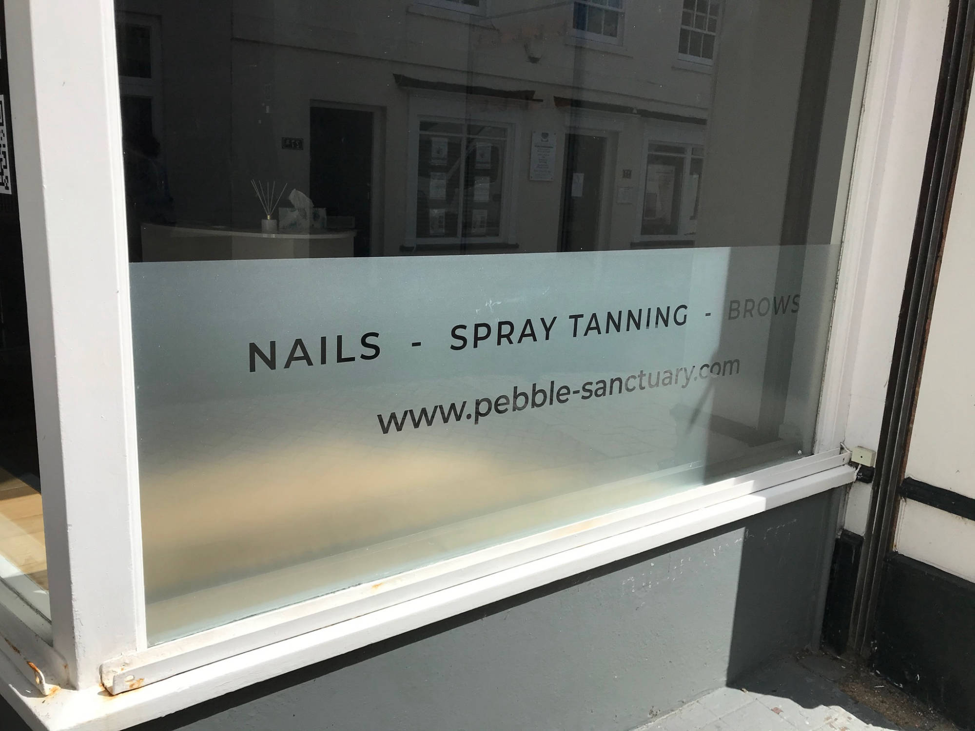nail salon window frosting