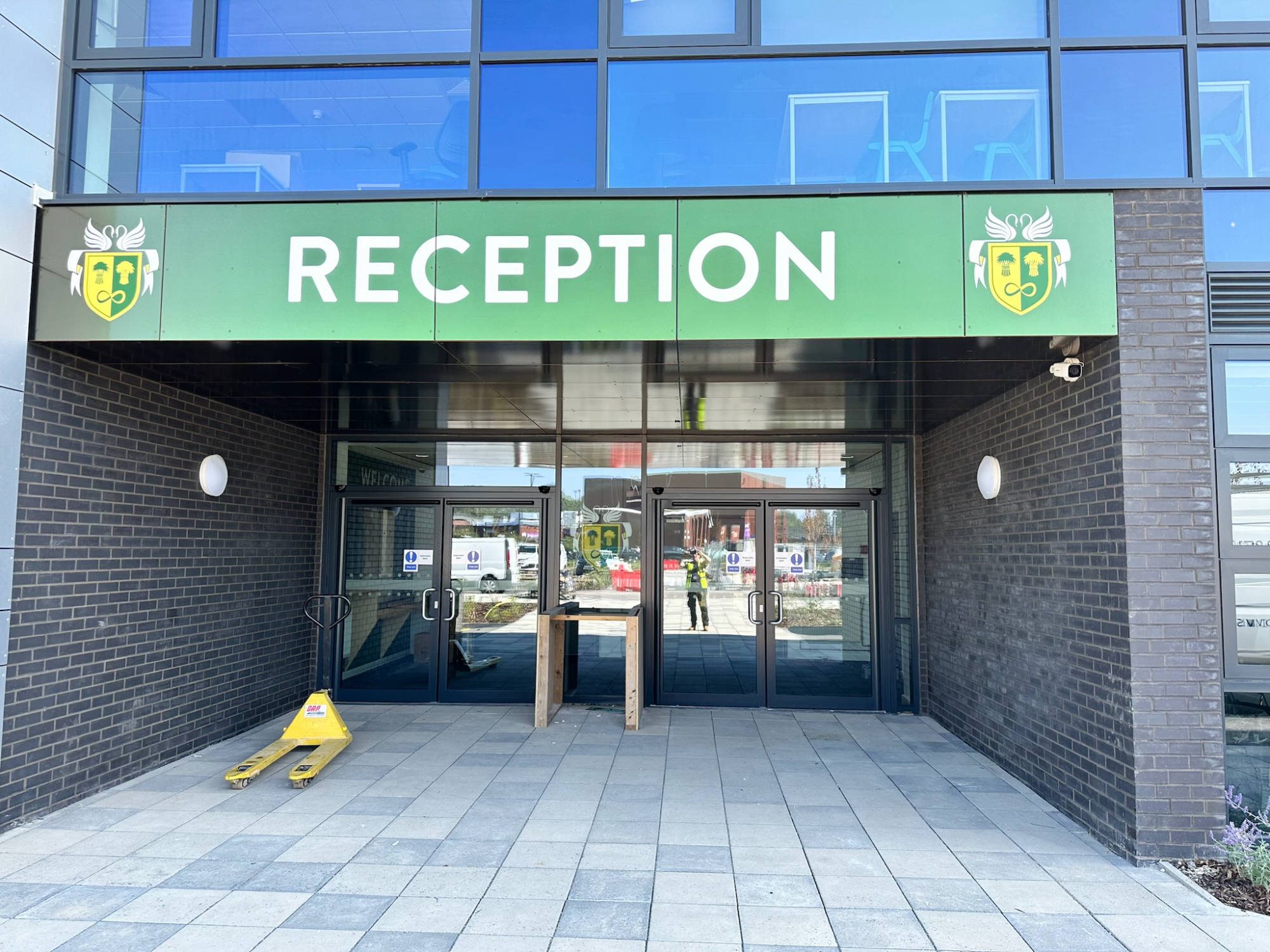 school reception signage