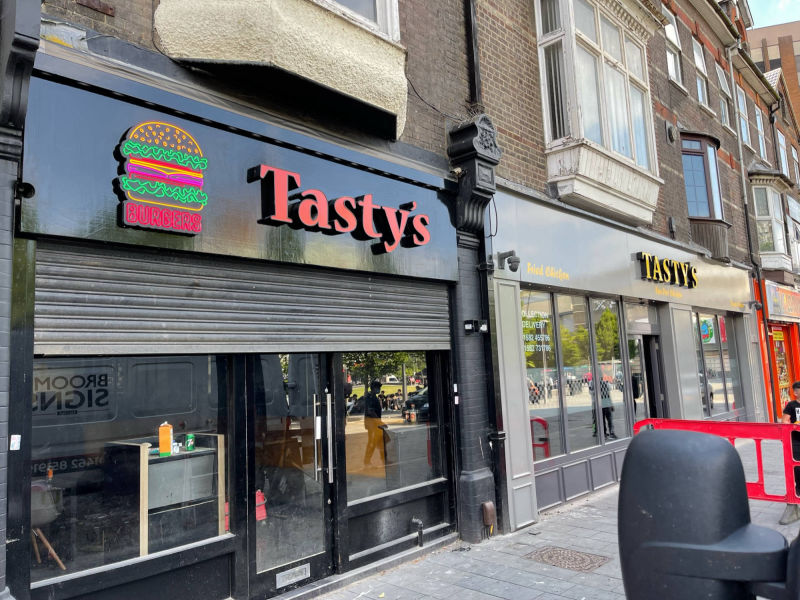 illuminated restaurant signage 