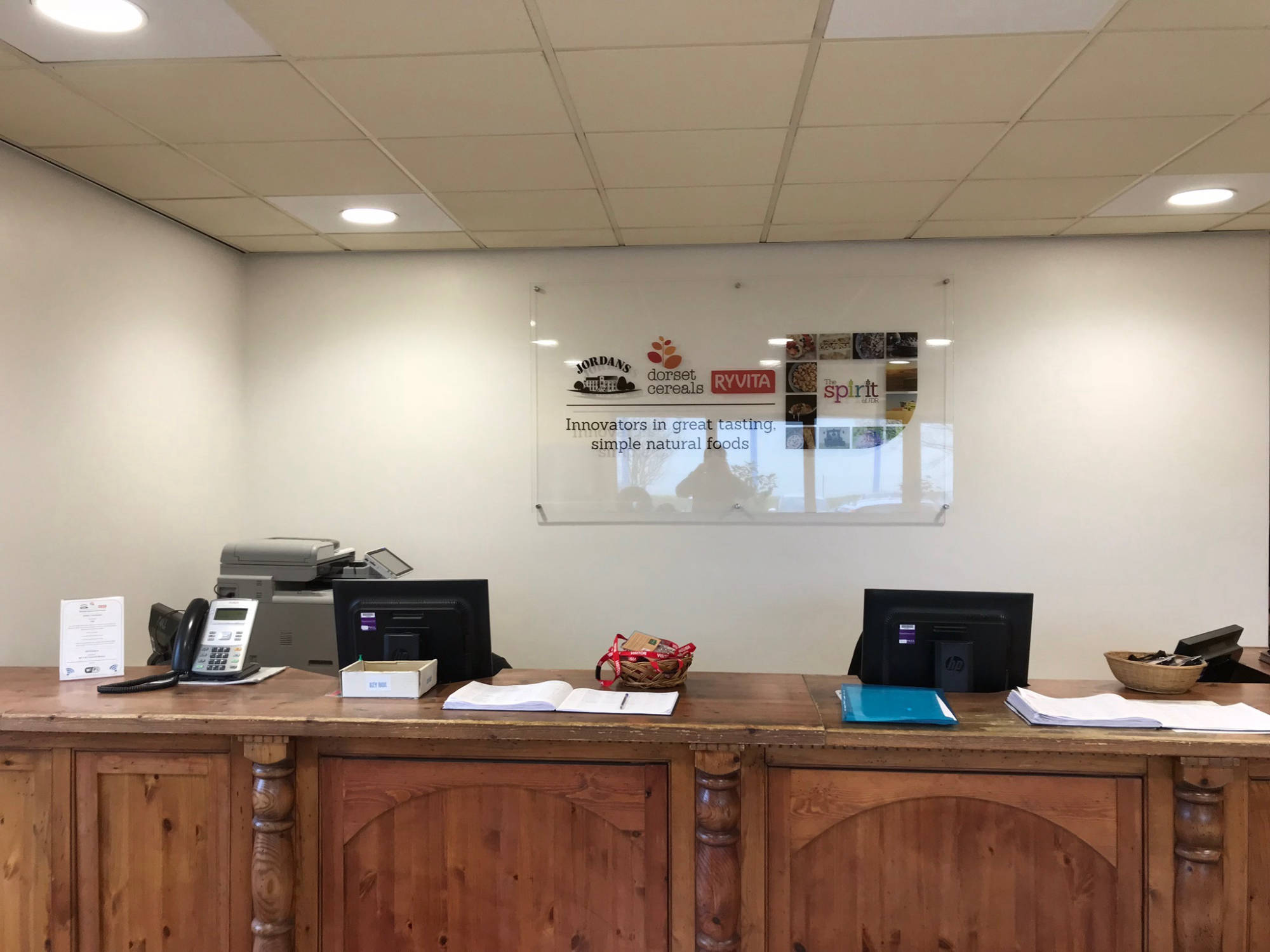 acrylic reception signage 