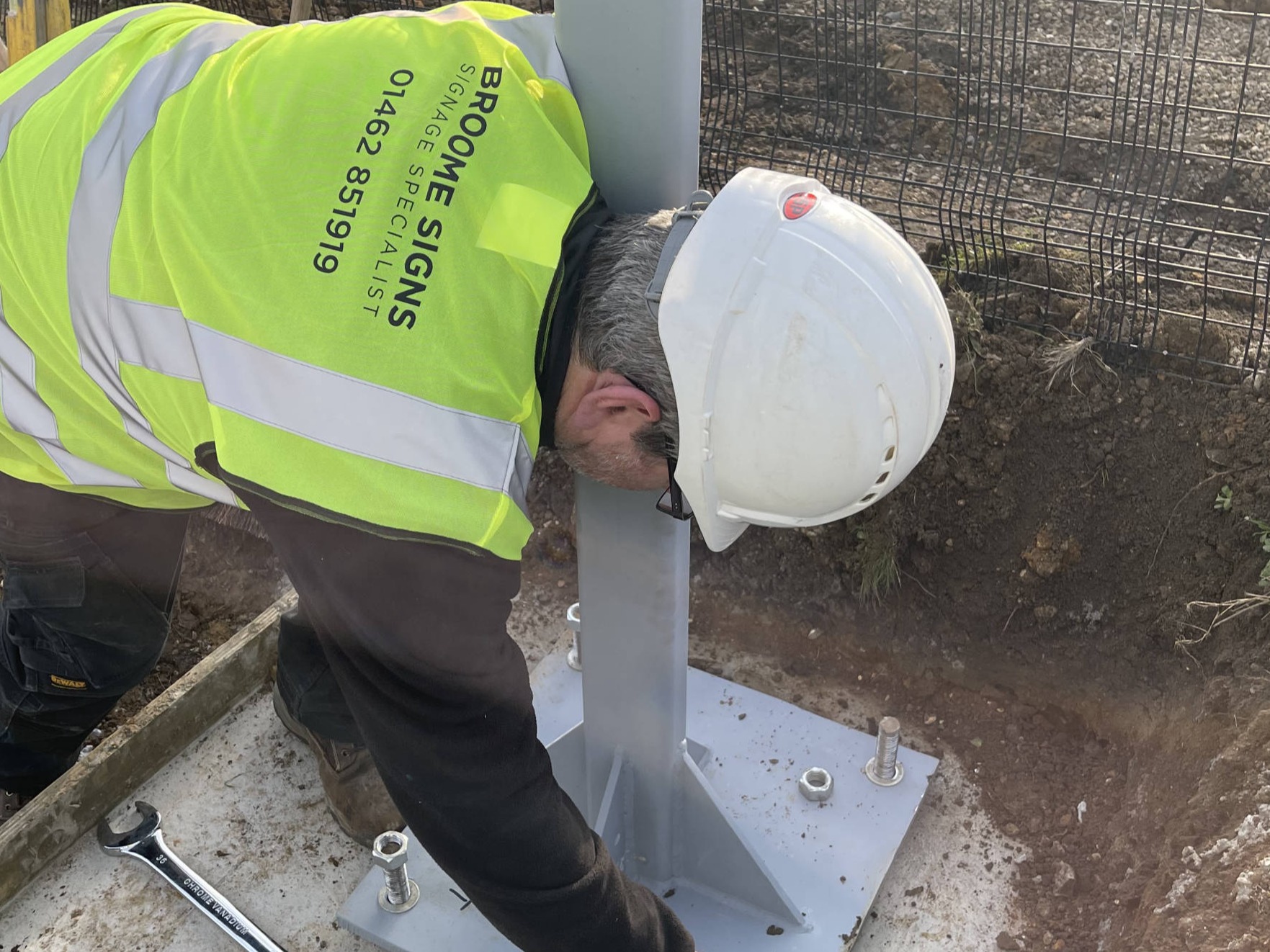 digging hole for signage