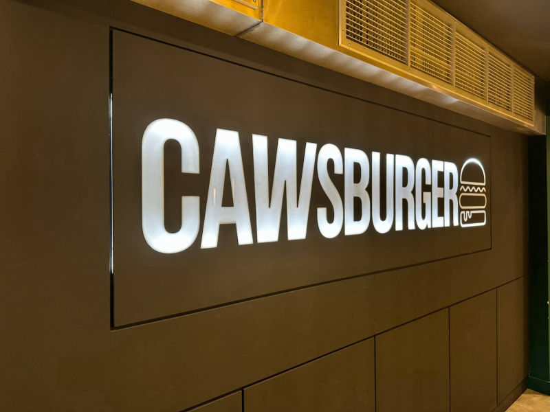 burger restaurant illuminated signage 